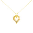 14K Yellow Gold Plated .925 Sterling Silver 3.00 Cttw Round Cut Diamond Cluster Heart 18