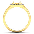0.22 Carat Genuine White Diamond 14K Yellow Gold Semi Mount Ring - holds 9x7mm Oval Gemstone