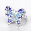 3.60 Carat Genuine Tanzanite and Swiss Blue Topaz .925 Sterling Silver Ring - Rings - Custom Crafting Alliance, LLC