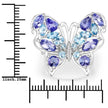 3.60 Carat Genuine Tanzanite and Swiss Blue Topaz .925 Sterling Silver Ring - Rings - Custom Crafting Alliance, LLC