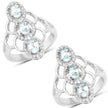 1.54 Carat Genuine Aquamarine and White Zircon .925 Sterling Silver Ring