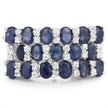 3.66 Carat Genuine Blue Sapphire and White Topaz .925 Sterling Silver Ring - Rings - Custom Crafting Alliance, LLC