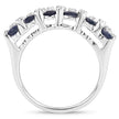 3.66 Carat Genuine Blue Sapphire and White Topaz .925 Sterling Silver Ring - Rings - Custom Crafting Alliance, LLC