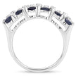 3.66 Carat Genuine Blue Sapphire and White Topaz .925 Sterling Silver Ring - Rings - Custom Crafting Alliance, LLC