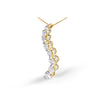 AGS Certified 14k Yellow Gold 3.0 Cttw Baguette and Brilliant Round-Cut Diamond Journey 18