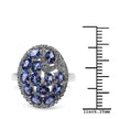 2.29 Carat Genuine Tanzanite & White Topaz .925 Sterling Silver Ring