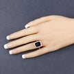 3.70 Carat Genuine Iolite and White Diamond 14K White Gold Ring - Rings - Custom Crafting Alliance, LLC