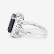 3.70 Carat Genuine Iolite and White Diamond 14K White Gold Ring - Rings - Custom Crafting Alliance, LLC