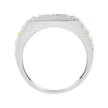 10K Yellow Gold Plated .925 Sterling Silver Diamond Accent Miracle-Set 3 Stone Ridged Band Gentlemen's Fashion Ring (I-J Color, I2-I3 Clarity) - Size 10
