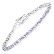 3.78 Carat Genuine Tanzanite .925 Sterling Silver Bracelet - Bracelets - Custom Crafting Alliance, LLC