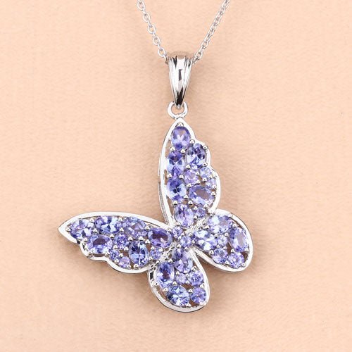 3.78 Carat Genuine Tanzanite .925 Sterling Silver Pendant - Pendants - Custom Crafting Alliance, LLC
