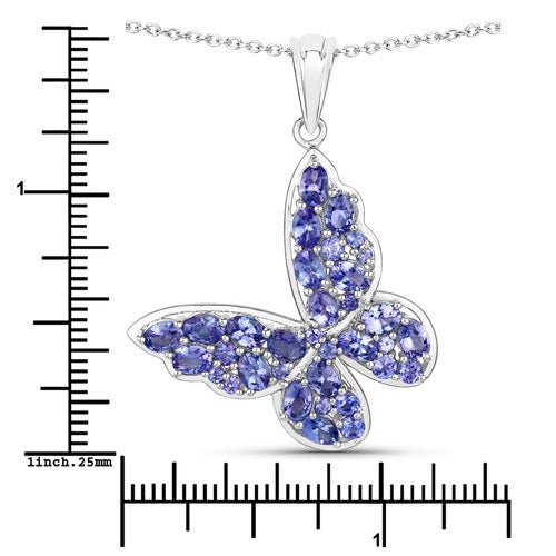 3.78 Carat Genuine Tanzanite .925 Sterling Silver Pendant - Pendants - Custom Crafting Alliance, LLC