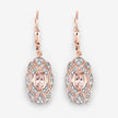 1.04 Carat Genuine Morganite and White Topaz .925 Sterling Silver Earrings
