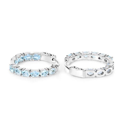 3.80 Carat Genuine Blue Topaz .925 Sterling Silver Earrings - Earrings - Custom Crafting Alliance, LLC