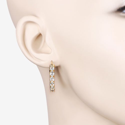 3.80 Carat Genuine Blue Topaz .925 Sterling Silver Earrings - Earrings - Custom Crafting Alliance, LLC