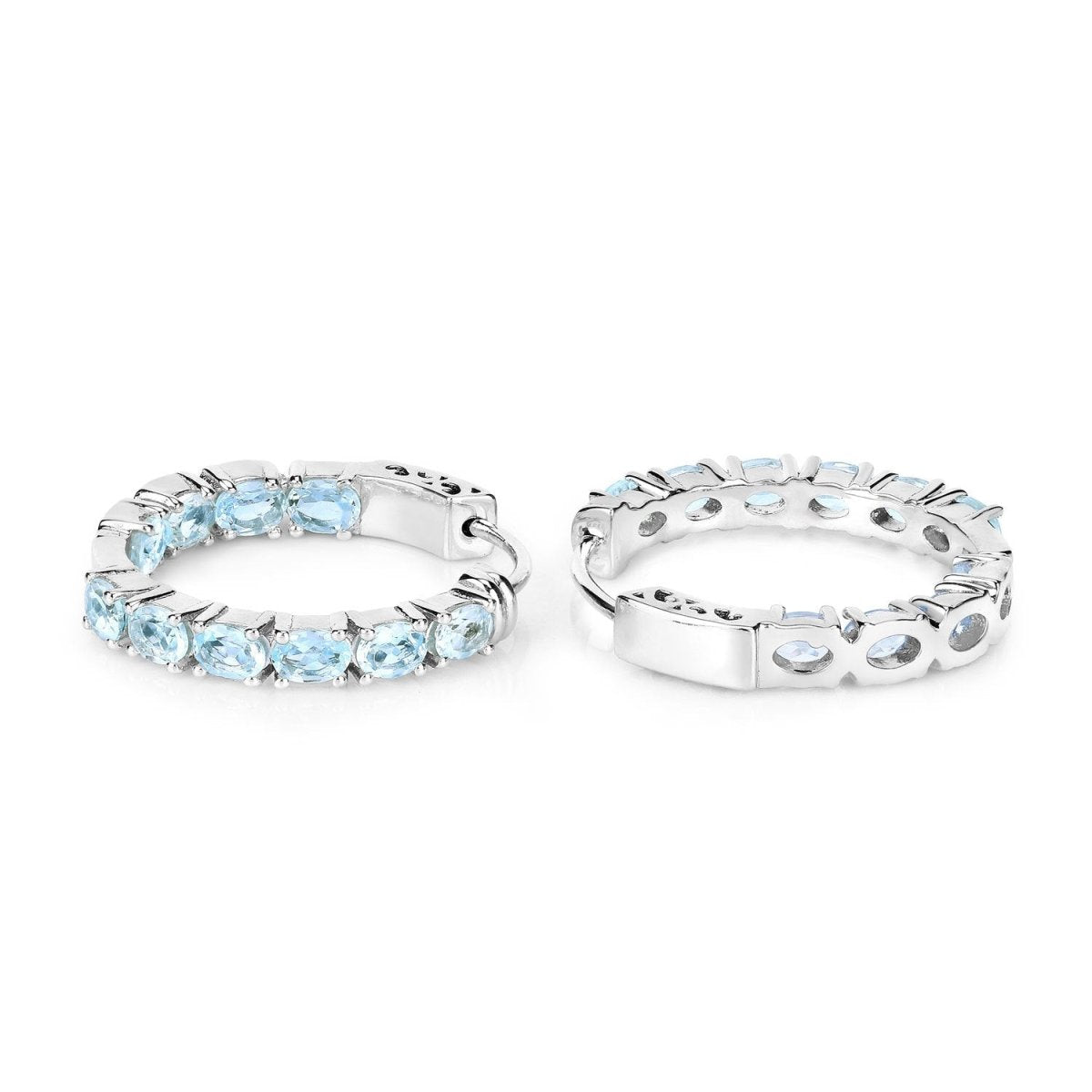 3.80 Carat Genuine Blue Topaz .925 Sterling Silver Earrings - Earrings - Custom Crafting Alliance, LLC
