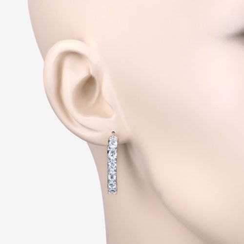 3.80 Carat Genuine Blue Topaz .925 Sterling Silver Earrings - Earrings - Custom Crafting Alliance, LLC