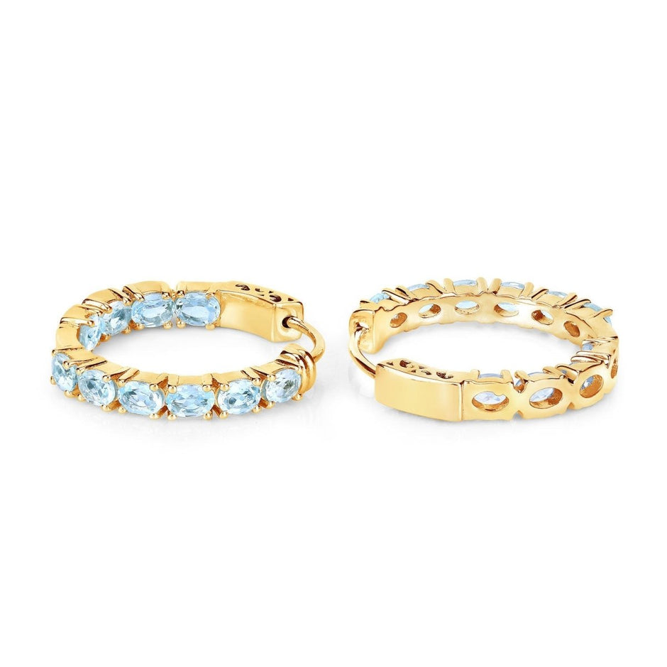 3.80 Carat Genuine Blue Topaz .925 Sterling Silver Earrings - Earrings - Custom Crafting Alliance, LLC