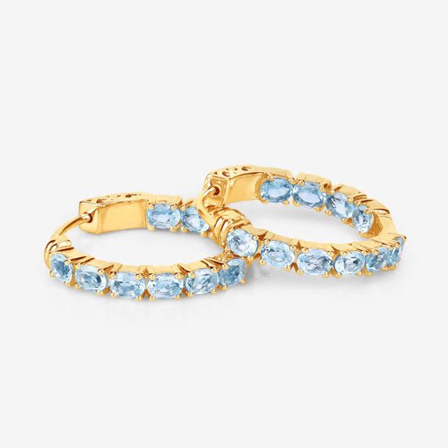 3.80 Carat Genuine Blue Topaz .925 Sterling Silver Earrings - Earrings - Custom Crafting Alliance, LLC