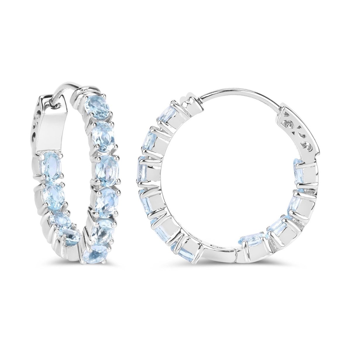 3.80 Carat Genuine Blue Topaz .925 Sterling Silver Earrings - Earrings - Custom Crafting Alliance, LLC