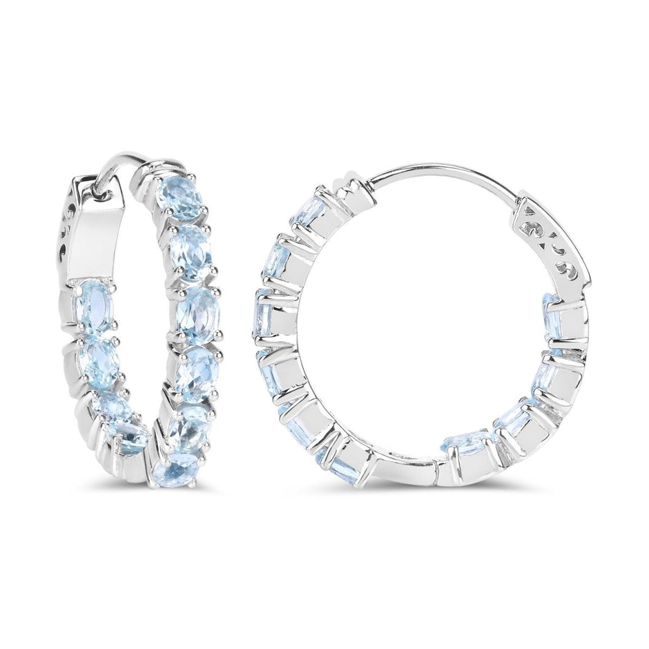 3.80 Carat Genuine Blue Topaz .925 Sterling Silver Earrings - Earrings - Custom Crafting Alliance, LLC