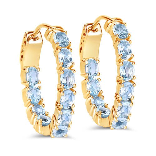 3.80 Carat Genuine Blue Topaz .925 Sterling Silver Earrings - Earrings - Custom Crafting Alliance, LLC