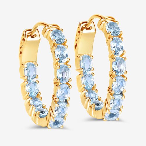 3.80 Carat Genuine Blue Topaz .925 Sterling Silver Earrings - Earrings - Custom Crafting Alliance, LLC