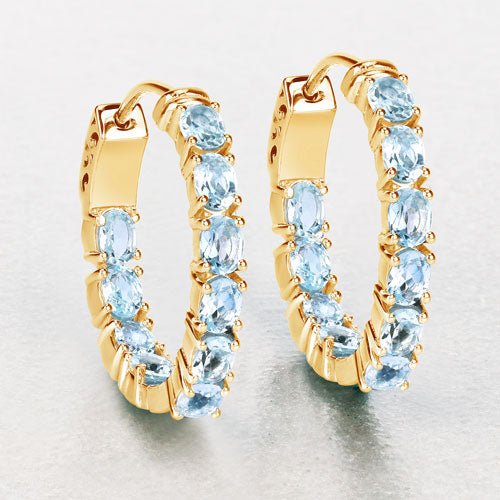 3.80 Carat Genuine Blue Topaz .925 Sterling Silver Earrings - Earrings - Custom Crafting Alliance, LLC