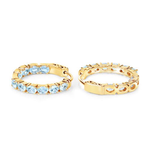3.80 Carat Genuine Blue Topaz .925 Sterling Silver Earrings - Earrings - Custom Crafting Alliance, LLC