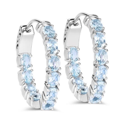 3.80 Carat Genuine Blue Topaz .925 Sterling Silver Earrings - Earrings - Custom Crafting Alliance, LLC