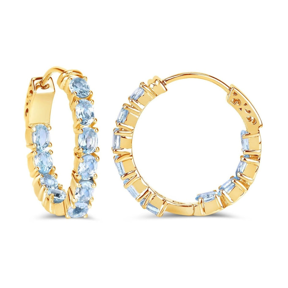 3.80 Carat Genuine Blue Topaz .925 Sterling Silver Earrings - Earrings - Custom Crafting Alliance, LLC