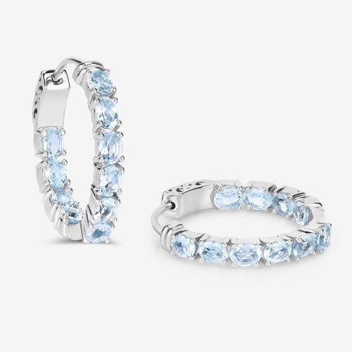 3.80 Carat Genuine Blue Topaz .925 Sterling Silver Earrings - Earrings - Custom Crafting Alliance, LLC