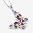 3.80 Carat Genuine Multi Stones .925 Sterling Silver Pendant - Pendants - Custom Crafting Alliance, LLC