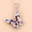 3.80 Carat Genuine Multi Stones .925 Sterling Silver Pendant - Pendants - Custom Crafting Alliance, LLC