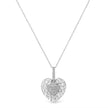 .925 Sterling Silver Pave-Set Diamond Accent Heart Shape 18