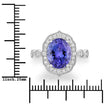3.85 Carat Genuine Tanzanite and White Diamond 14K White Gold Ring - Rings - Custom Crafting Alliance, LLC