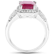 4.55 Carat Glass Filled Ruby and White Topaz .925 Sterling Silver Ring