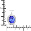 3.90 Carat Genuine Tanzanite and White Diamond 14K White Gold Pendant - Pendants - Custom Crafting Alliance, LLC