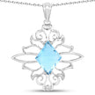 5.15 Carat Genuine Swiss Blue Topaz .925 Sterling Silver Pendant