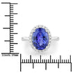 3.95 Carat Genuine Tanzanite and White Diamond 14K White Gold Ring - Rings - Custom Crafting Alliance, LLC