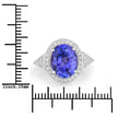 3.97 Carat Genuine Tanzanite and White Diamond 14K White Gold Ring - Rings - Custom Crafting Alliance, LLC