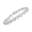 .925 Sterling Silver 1/2 Cttw Diamond Nested Circle Miracle Set Open Wheel 7