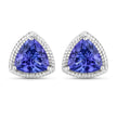 4.24 Carat Genuine Tanzanite 14K White Gold Earrings
