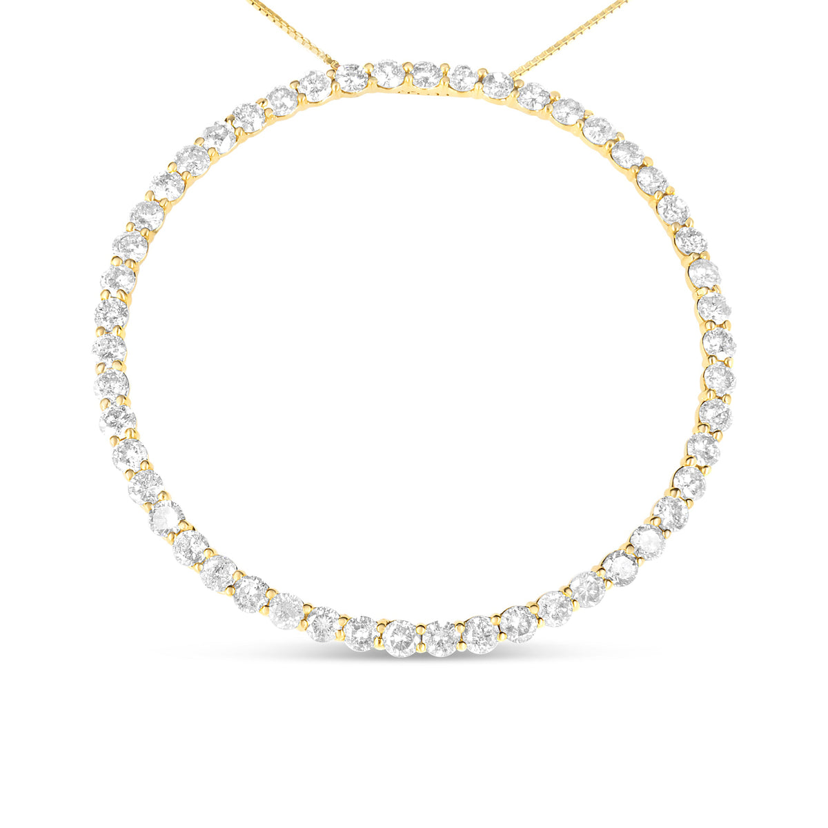 10K Yellow Gold Plated .925 Sterling Silver 4 Cttw Diamond Circle Hoop 18