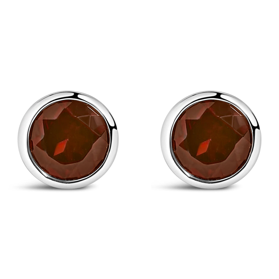 .925 Sterling Silver 6MM Bezel Set Created Purple Amethyst Solitaire Stud Earrings