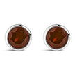 .925 Sterling Silver 6MM Bezel Set Created Purple Amethyst Solitaire Stud Earrings