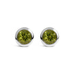 .925 Sterling Silver 6MM Bezel Set Created Purple Amethyst Solitaire Stud Earrings