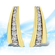 10K Yellow Gold Plated .925 Sterling Silver 1.00 Cttw Round Diamond Graduated Huggie Stud Earrings (I-J Color, I2-I3 Clarity)