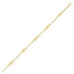 14k Yellow Gold Anklet with Fancy Diamond Shape Filigree Stations