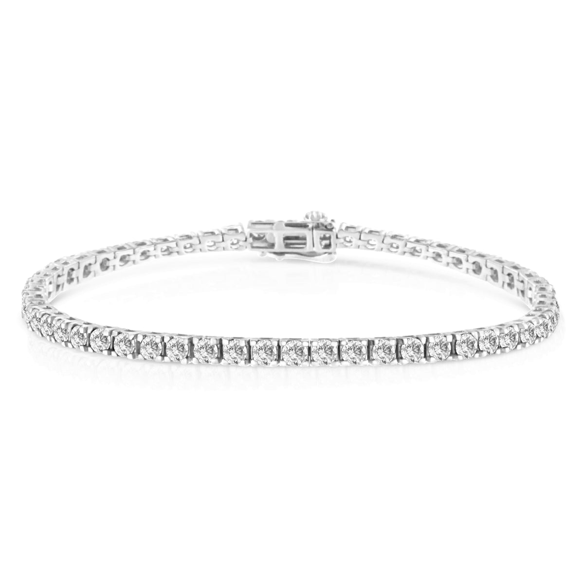 14K White Gold 5.00 Cttw Prong Set Lab Grown Round Diamond Classic Tennis Bracelet (F-G Color, VS2-SI1 Clarity) - 7.25